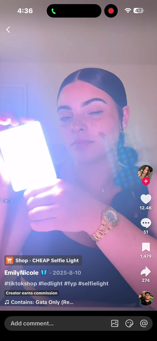 1Pc Rechargeable Magnetic LED Selfie Light,3 Modes Dimmable Light,3000Mah,120Leds,Clip-On for Phone/ Laptop/ Pc,Makeup,Video